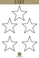 Metallstern 36 cm - 5 Set