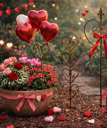 Valentinstag Gartendeko aus Metall